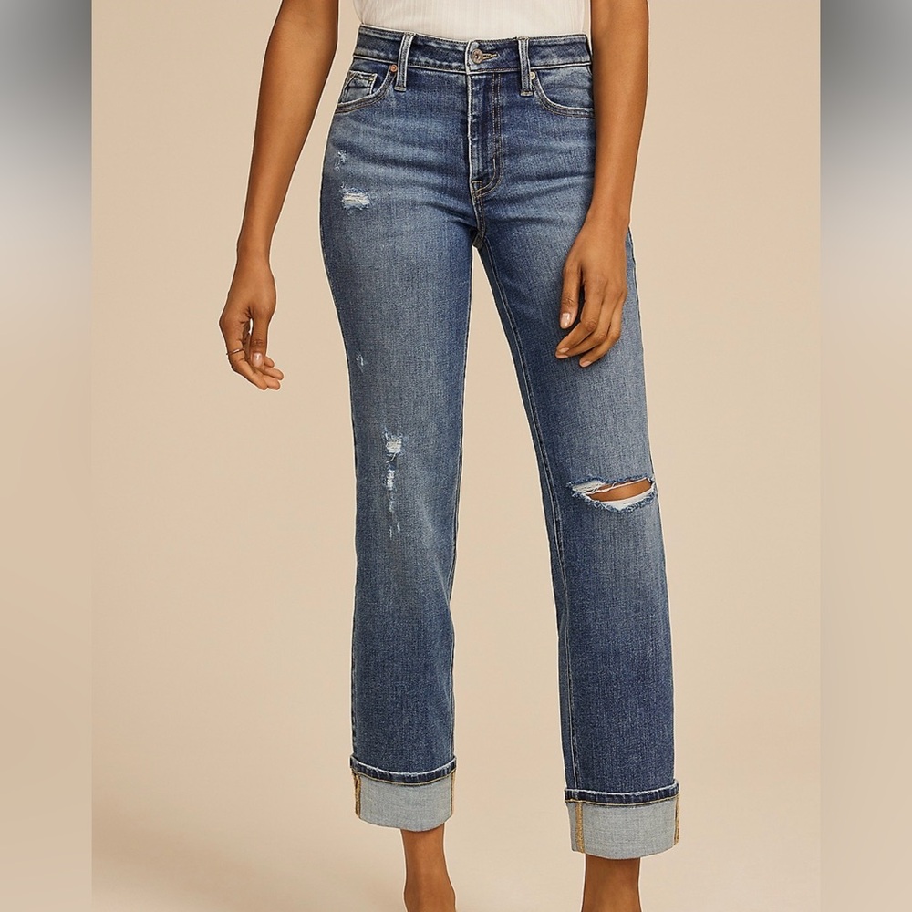 Maurices Distressed Blue Flare Jeans